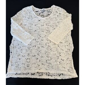 Coastal Bohemian Boho-Chic Festival Beach Summer Crochet Swim Cover Up Top L